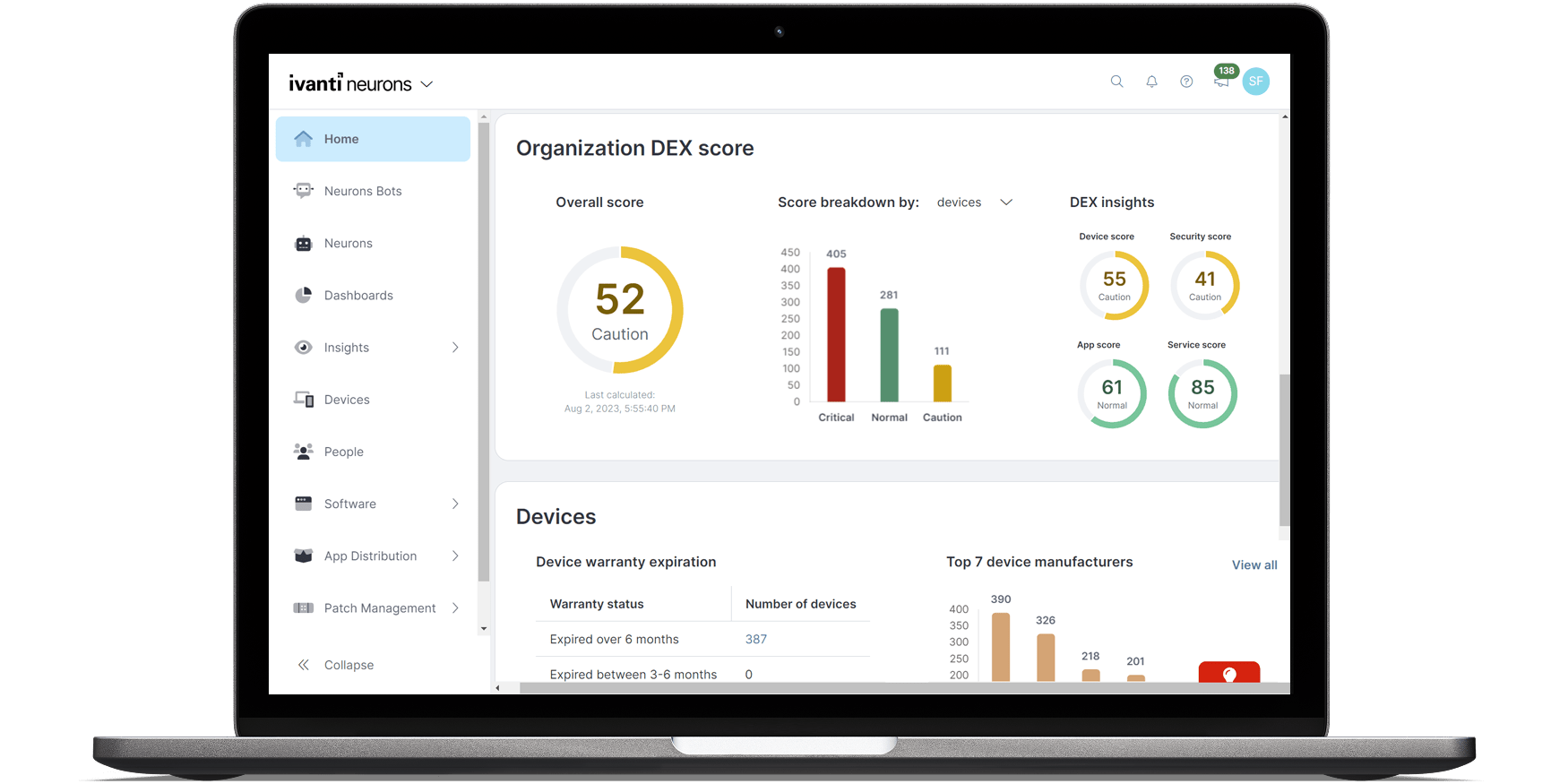 screenshot of neurons for dex