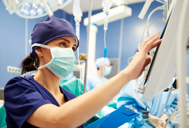 Woman working in an operating room