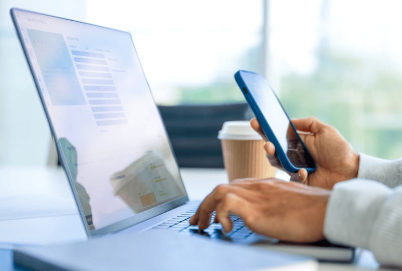 a person using a laptop