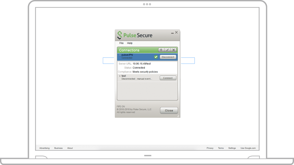 pulsesecure connection window