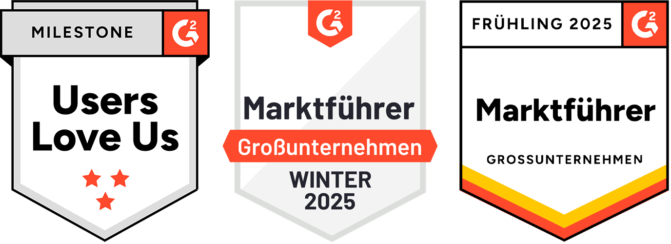 three g2 award badges