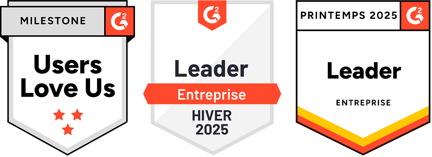 three g2 award badges
