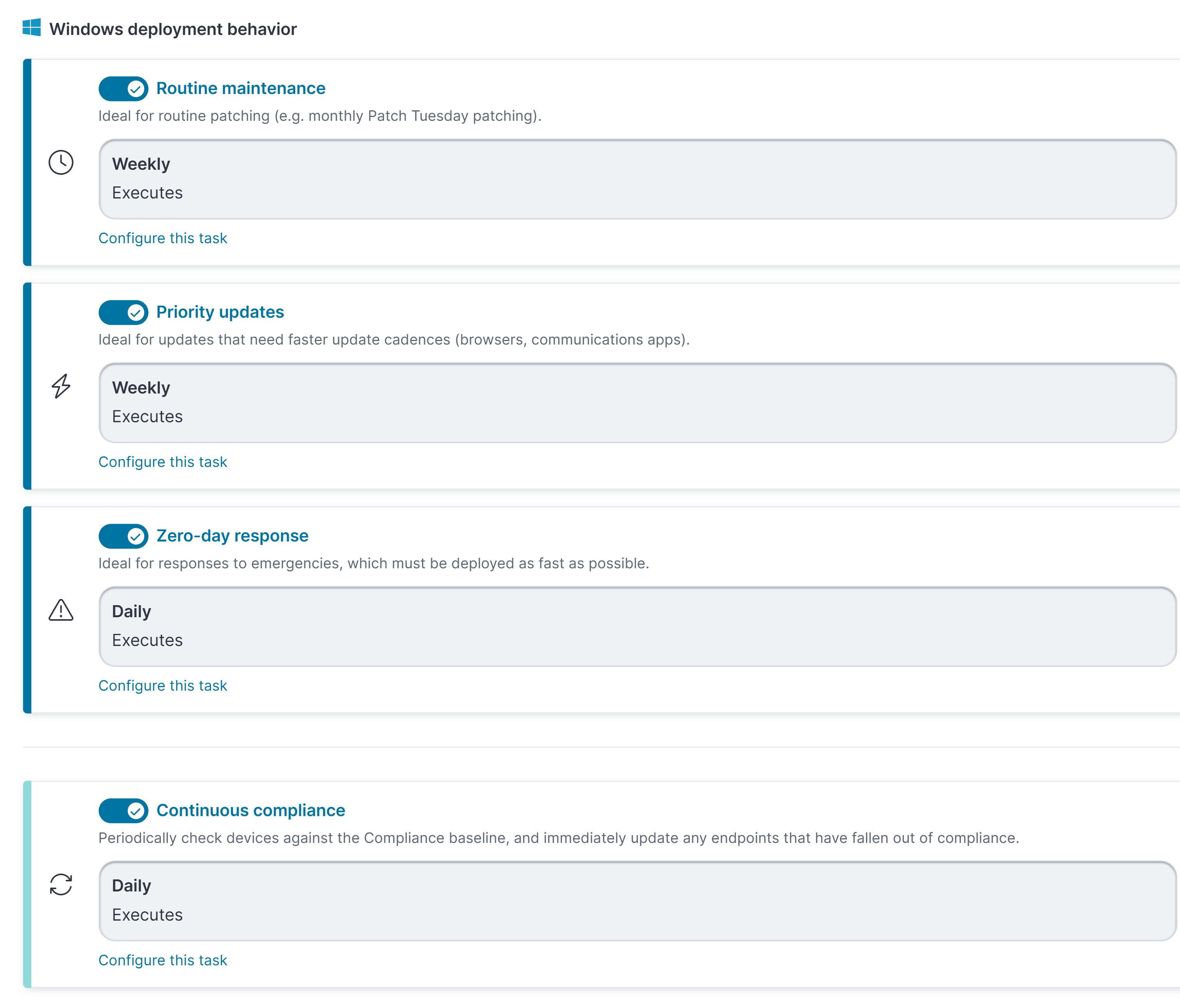deploy by risk feature screenshot