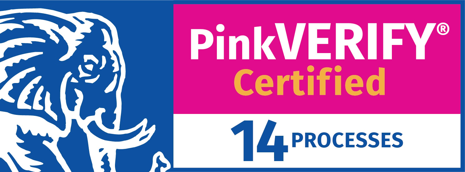 pinkverify certified badge