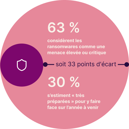 display of a circular chart listing the percentages 63% and 30%