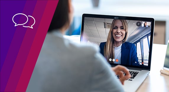 colleagues chatting during a video conference