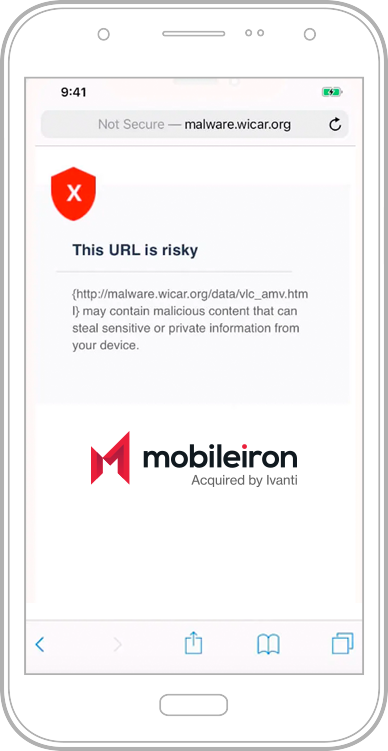 screenshot MobileIron protection against phishing